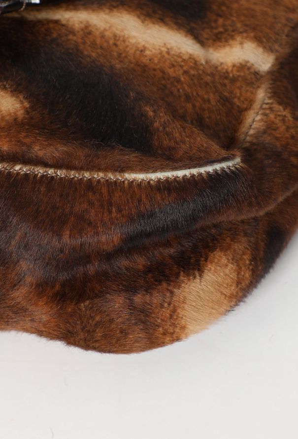 Fendi RARE Double Flap Pony Hair Baguette Bag - 9