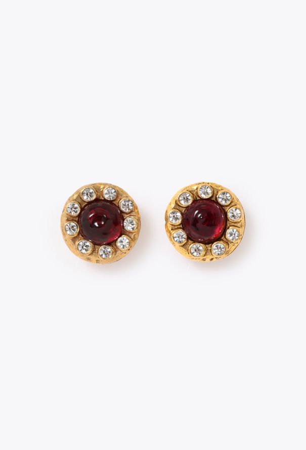 Chanel '80s Gripoix Strass Clip Earrings - 1