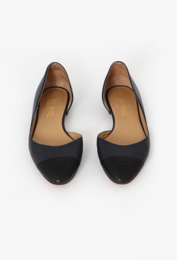 Chanel Bicolor Leather 'CC' Ballerinas - 2 Chanel Bicolor Leather 'CC' Ballerinas - 2