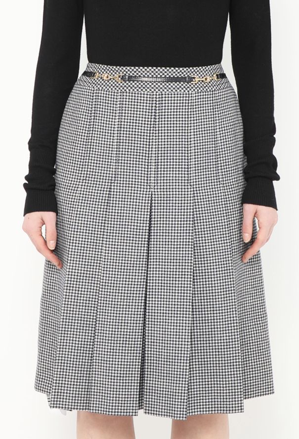 Céline '70s Triomphe Houndstooth Skirt - 2 Céline '70s Triomphe Houndstooth Skirt - 2