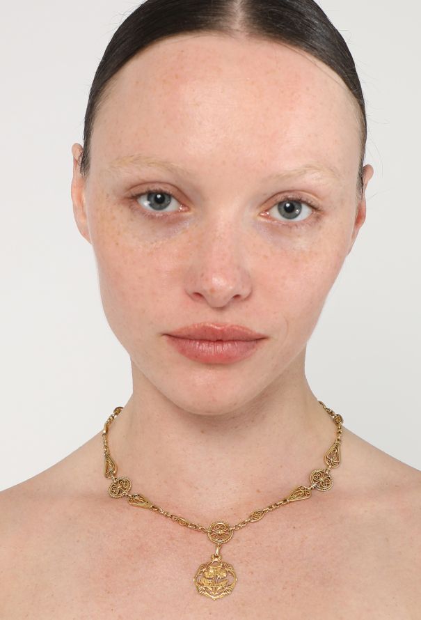 Vintage Fine Jewelry Antique 18k Yellow Gold Un Peu Beaucoup Necklace - 4 Vintage Fine Jewelry Antique 18k Yellow Gold Un Peu Beaucoup Necklace - 4