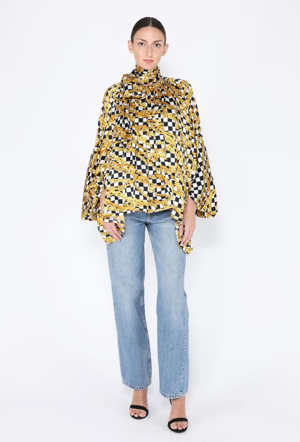 Balenciaga 2019 Chainlink Printed Silk Blouse - 1