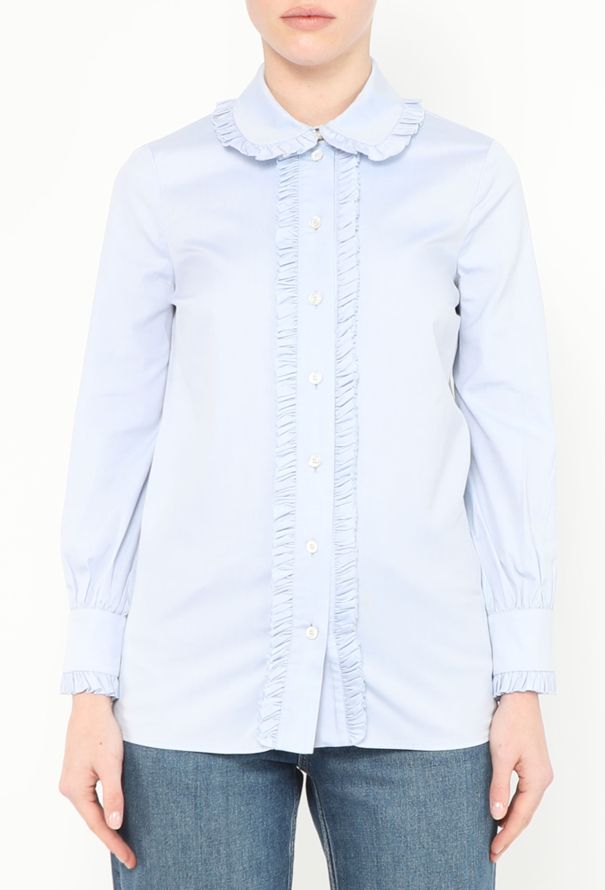 Gucci Ruffled Trim Cotton Shirt - 1