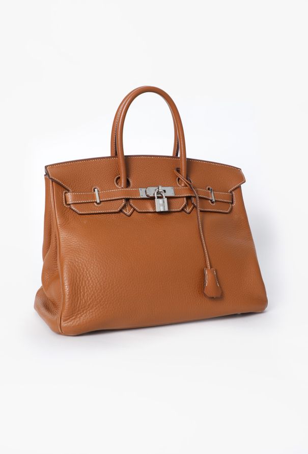 Hermès Gold Taurillon Clémence Birkin 35 - 3 Hermès Gold Taurillon Clémence Birkin 35 - 3