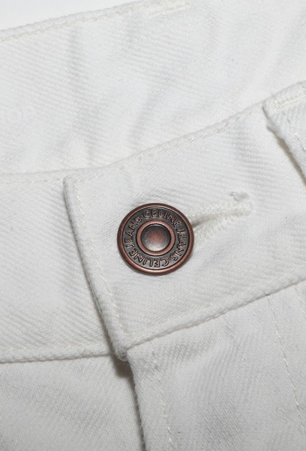 Céline Tapered White Denim Jeans - 6