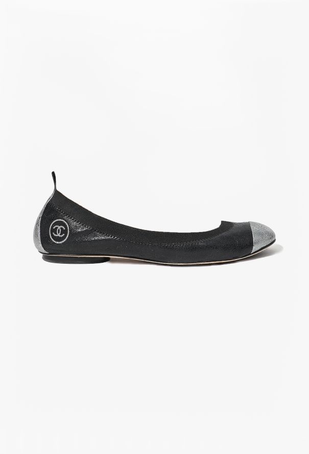 Chanel 2008 Metallic Trim 'CC' Ballerinas - 1