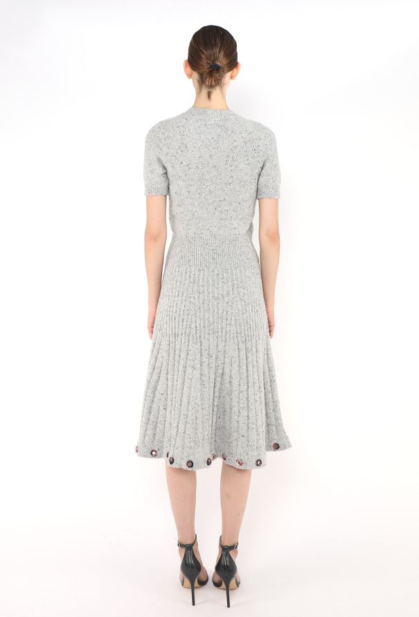 Chanel F/W 2016 Cashmere Eyelet Trim Dress - 3