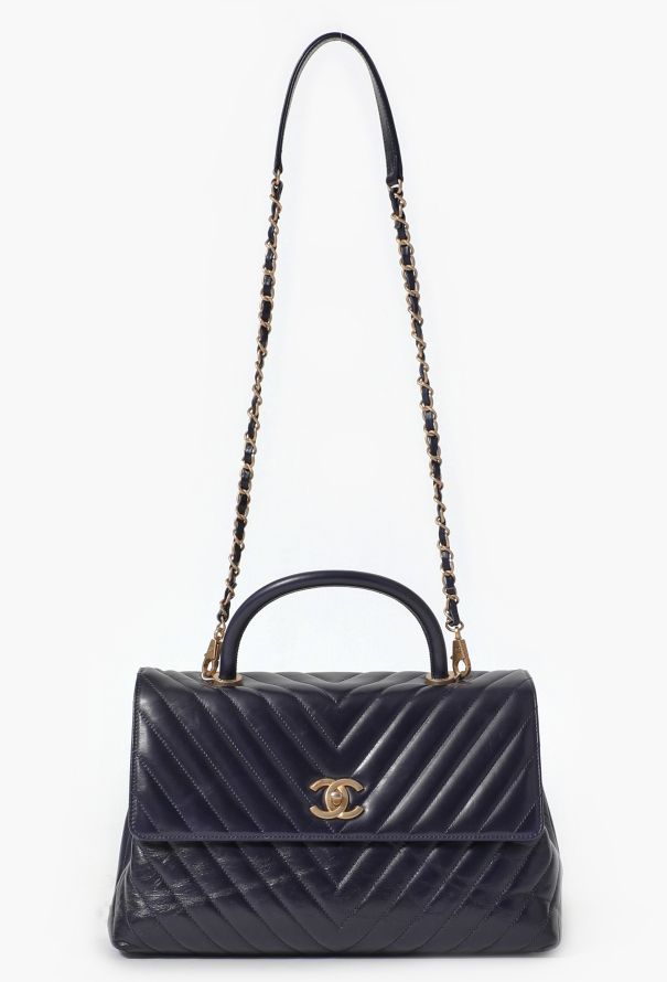 Chanel Coco Handle Chevron Flap Bag - 2