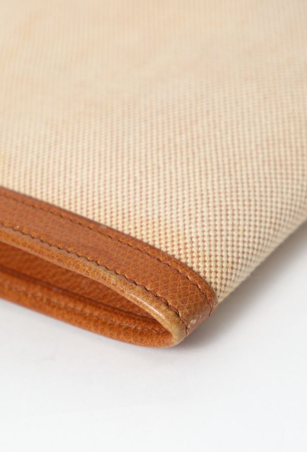 Hermès Vintage Toile H & Gold Courchevel Jige Clutch - 10