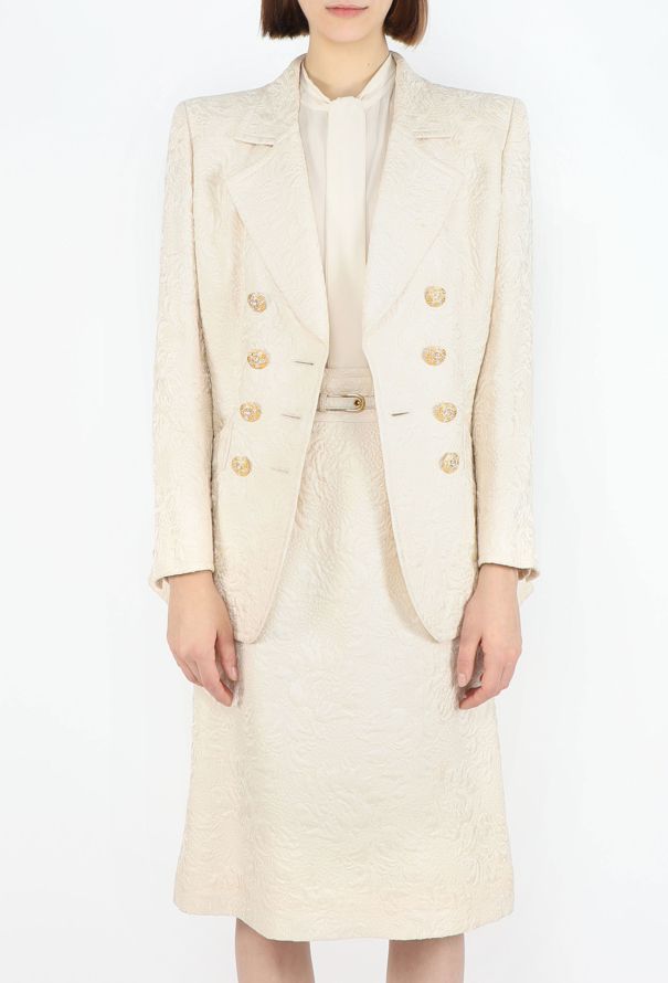 Saint Laurent Haute Couture '90s Jacquard Belted Ensemble - 3