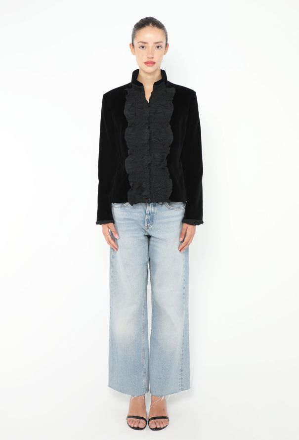 Saint Laurent Tom Ford F/W 2001 Velvet Ruffled Jacket - 3