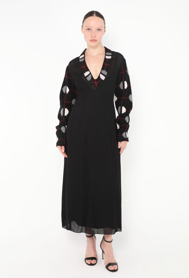 Prada F/W 2021 Geometric Knit Crêpe Dress - 4 Prada F/W 2021 Geometric Knit Crêpe Dress - 4