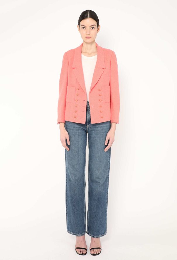 Chanel 1996 Notched Bouclé 'CC' Blazer - 4 Chanel 1996 Notched Bouclé 'CC' Blazer - 4