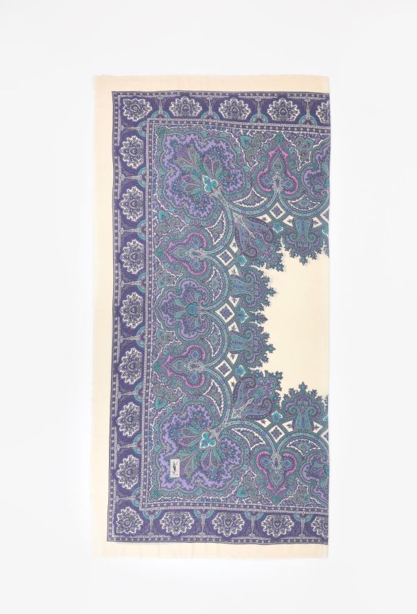 Saint Laurent Vintage Paisley Mandala Shawl - 1
