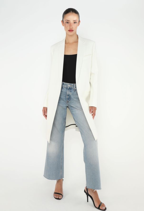 Céline White Grain de Poudre Crombie Coat - 3 Céline White Grain de Poudre Crombie Coat - 3