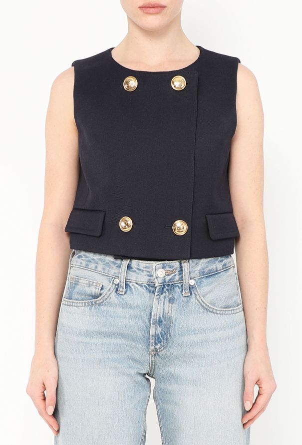 Céline 2024 Cropped Triomphe Vest - 1
