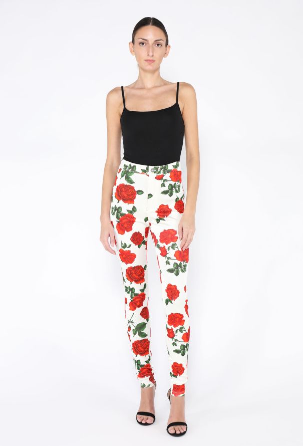 Saint Laurent S/S 2022 Floral Stretch Leggings - 1