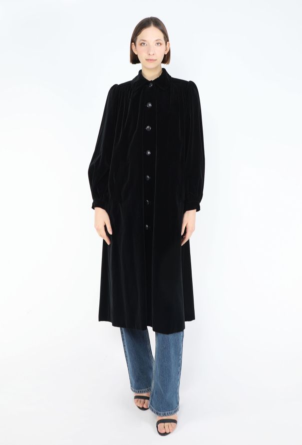 Saint Laurent Rare 1974 Velvet Opera Coat - 4