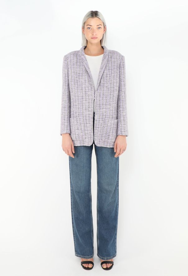 Chanel S/S 2016 Tweed Shawl Blazer - 3