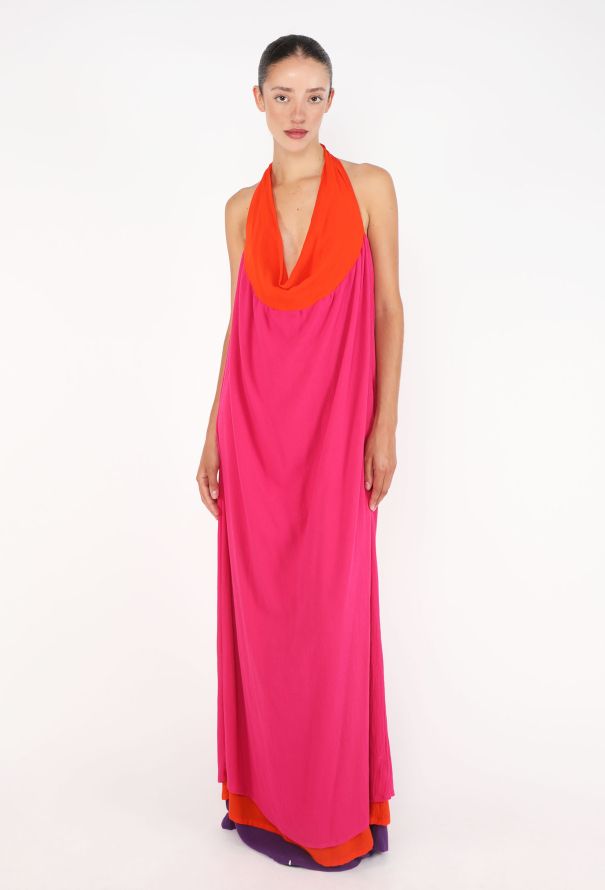 Gianni Versace Layered Silk Halter Dress, 1980s - 2