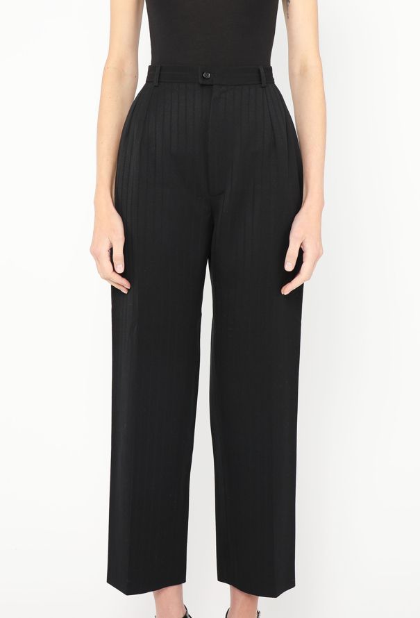 Saint Laurent '70s High-Waisted Pinstripe Trousers - 2