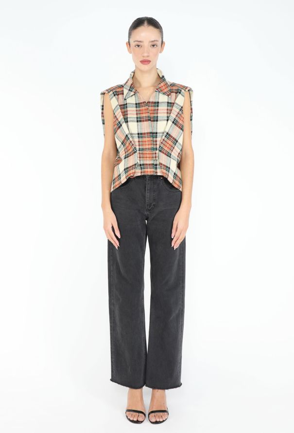 Balenciaga 2008 Tartan Peplum Vest - 1