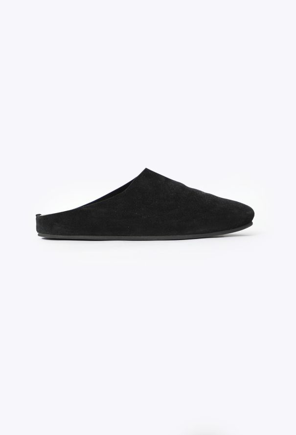 The Row Black Suede Hugo Mules - 1