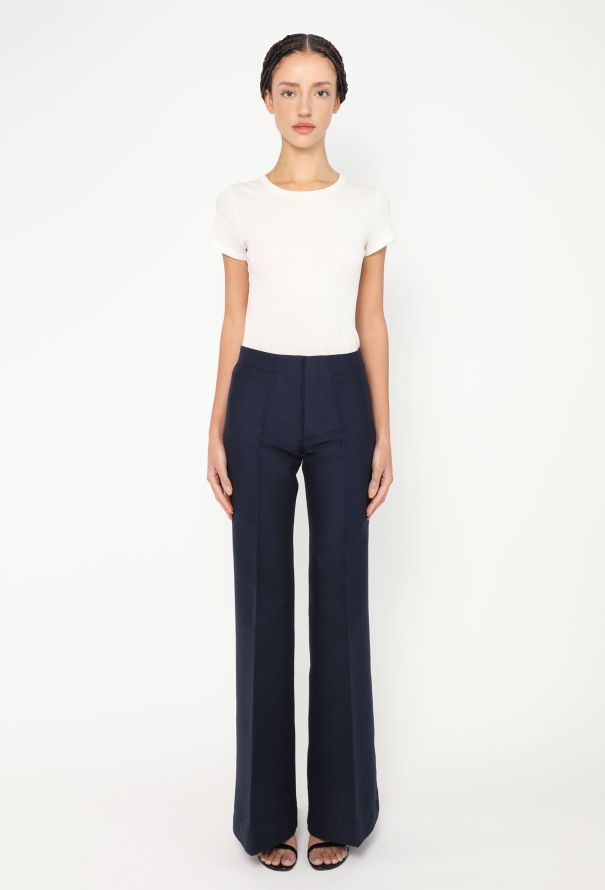 Céline S/S 2015 Contrast Stitch Flared Trousers - 1