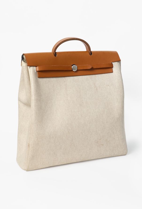 Hermès Vintage Toile & Vache Hunter 'Évolutionnaire' Herbag - 4