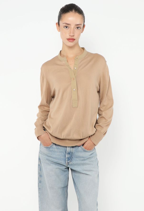 Céline 2010 Canvas Trim Knit Top - 1