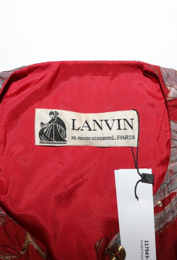 Lanvin Hand-Embroidered Dupion Silk Gown, 1970s - 6