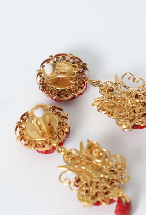 Dolce & Gabbana Rose Pendant Clip-On Earrings - 4