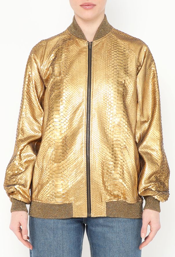 Saint Laurent S/S 2016 Python Bomber Jacket - 1