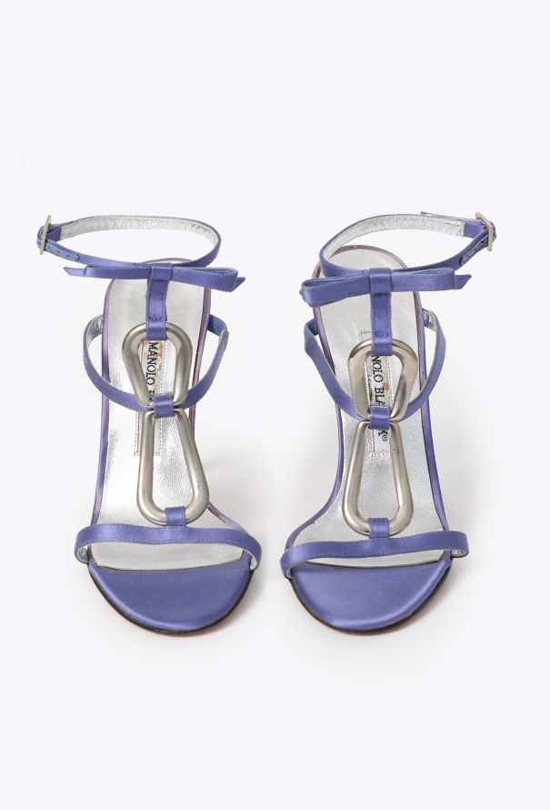 Manolo Blahnik '90s Satin Infinity Sandals - 2