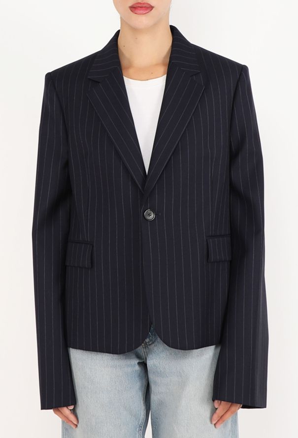 Loewe Extended-Sleeve Pinstripe Blazer, S/S 2025 - 1