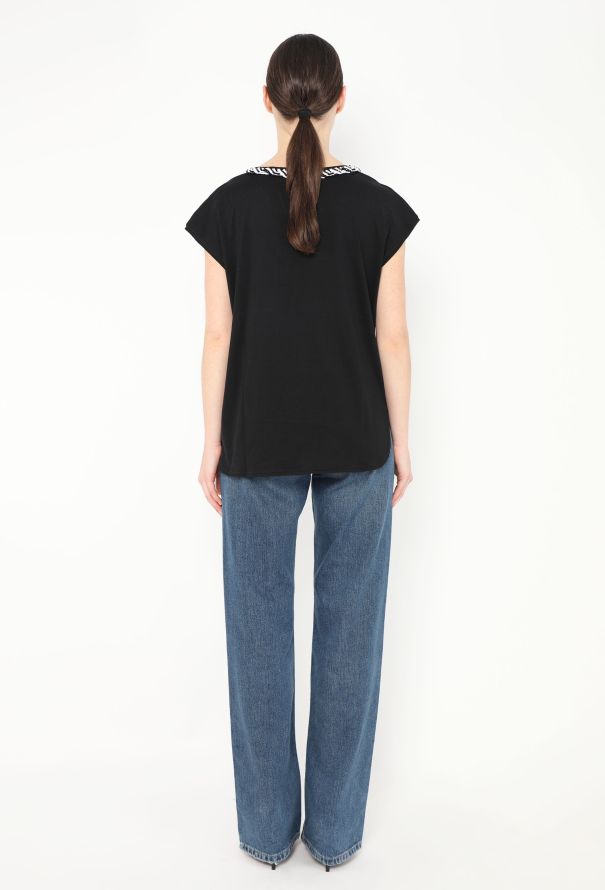 Chanel 2022 Lamé Trim 'CC' T-Shirt - 4