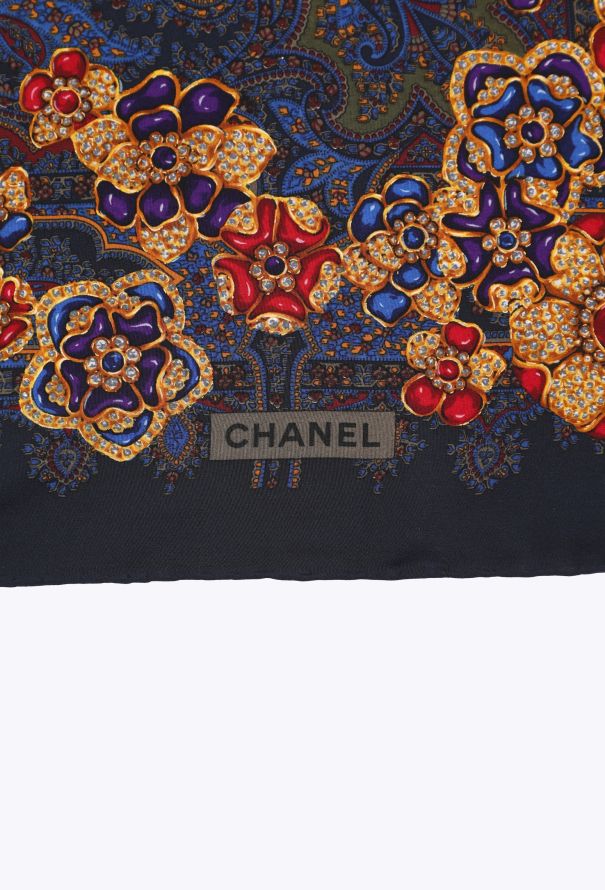 Chanel Vintage Byzantine Gripoix Silk Scarf - 4