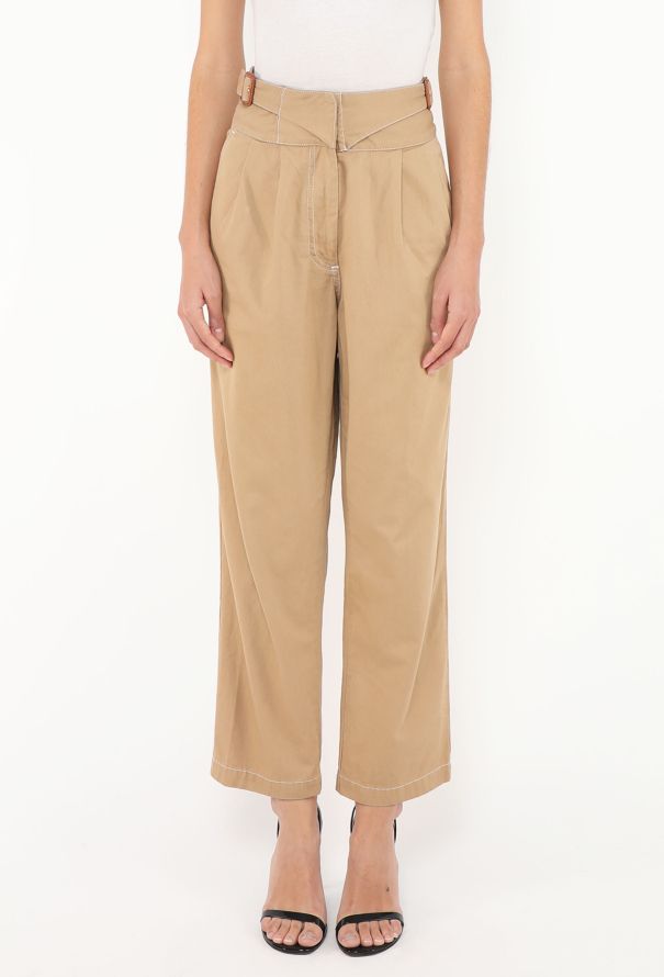 Loewe 2022 Buckled Cotton Trousers - 3