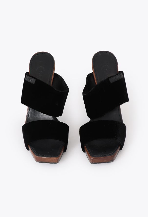 Chanel Velvet Clog Mules - 3
