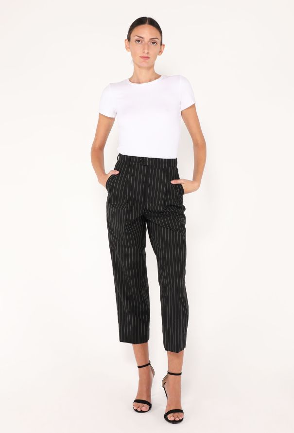 Céline S/S 2021 Pinstripe Cropped Trousers - 6