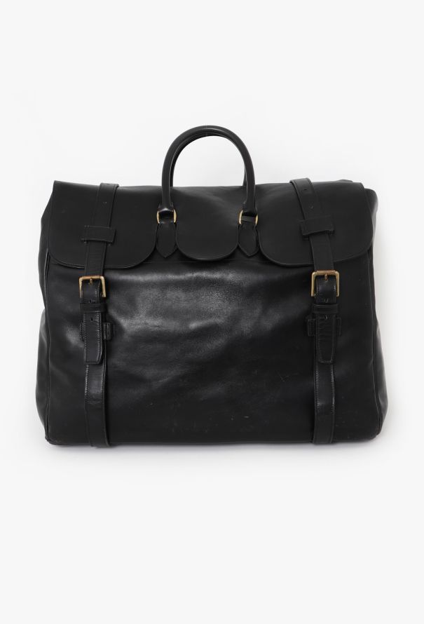 Hermès 1960s Black Calfskin Drag Travel Bag - 1