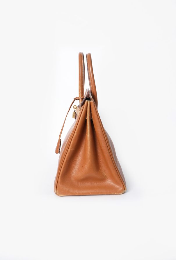 Hermès Beautifully Patinated Vintage Gold Courchevel Birkin 35 - 6