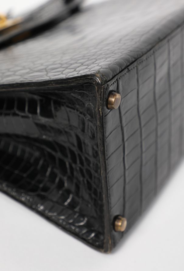 Hermès Black Porosus Kelly Sellier 32, 1964 - 9