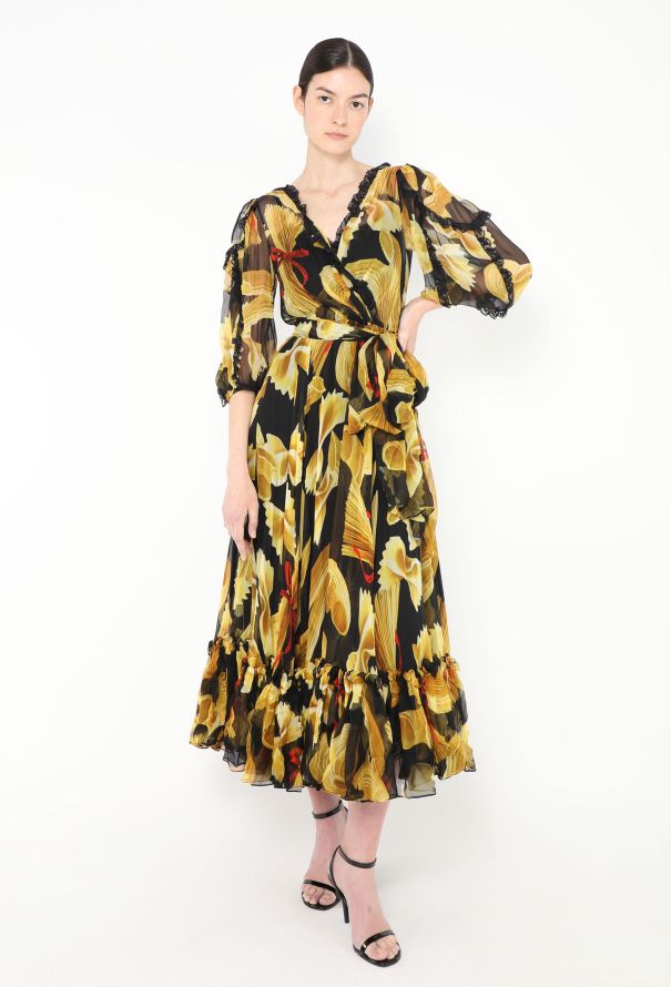 Dolce & Gabbana S/S 2017 Pasta Printed Silk Dress - 1