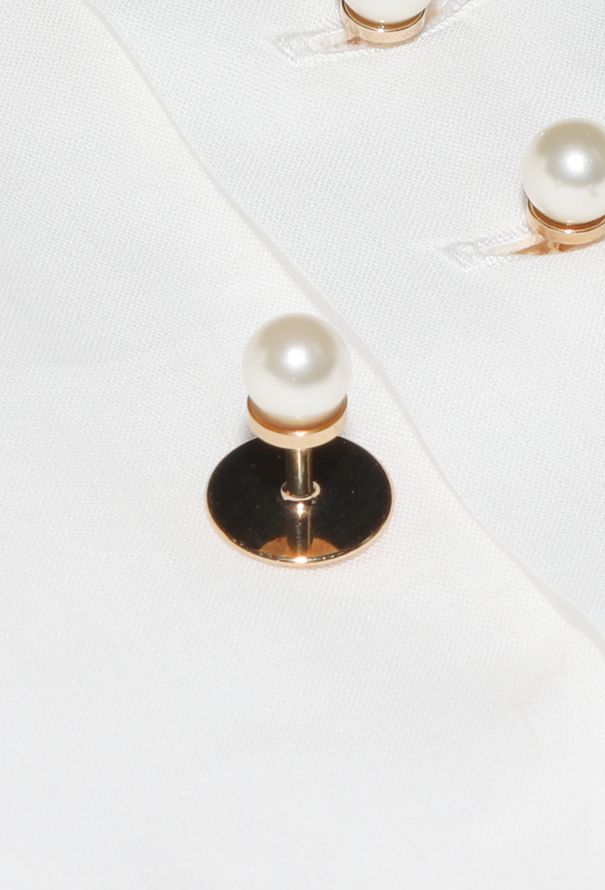 Chanel 2005 Pearl Button Voile Blouse - 8 Chanel 2005 Pearl Button Voile Blouse - 8