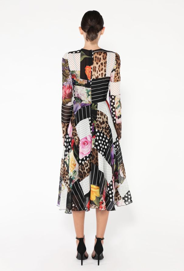 Dolce & Gabbana S/S 2021 Patchwork Silk Dress - 5