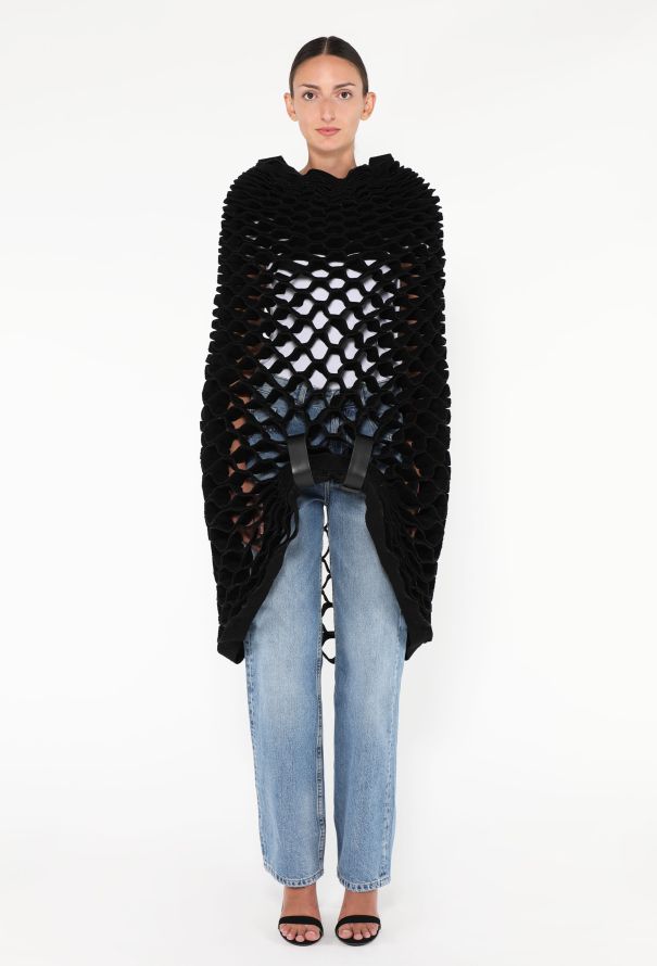Junya Watanabe RARE 2015 Wool Honeycomb Poncho - 3 Junya Watanabe RARE 2015 Wool Honeycomb Poncho - 3
