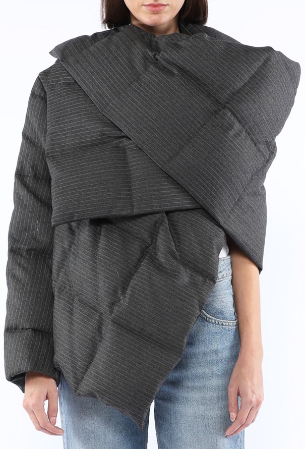 Dries Van Noten Pinstripe Quilted Wrap Coat, F/W 2019 - 5