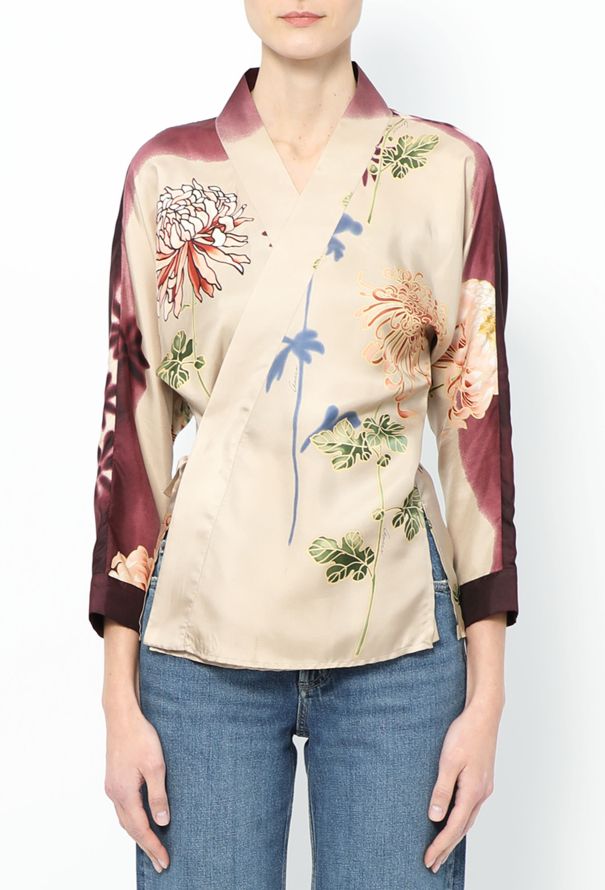 Silk kimono blouse discount