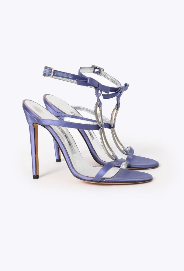 Manolo Blahnik '90s Satin Infinity Sandals - 3